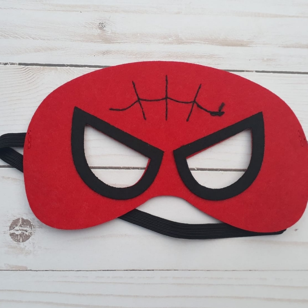 2/$22 Spiderman Superhero Felt Face Mask Halloween Costume Kids Adults